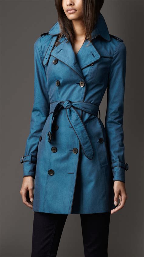 blue trench coat burberry|burberry trench coat original.